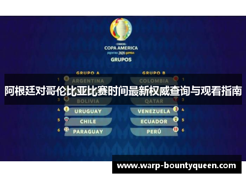 阿根廷对哥伦比亚比赛时间最新权威查询与观看指南